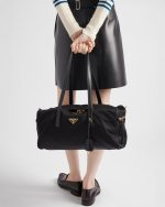 Large Re-Nylon Top-Handle Bag With Padlock - Image 7